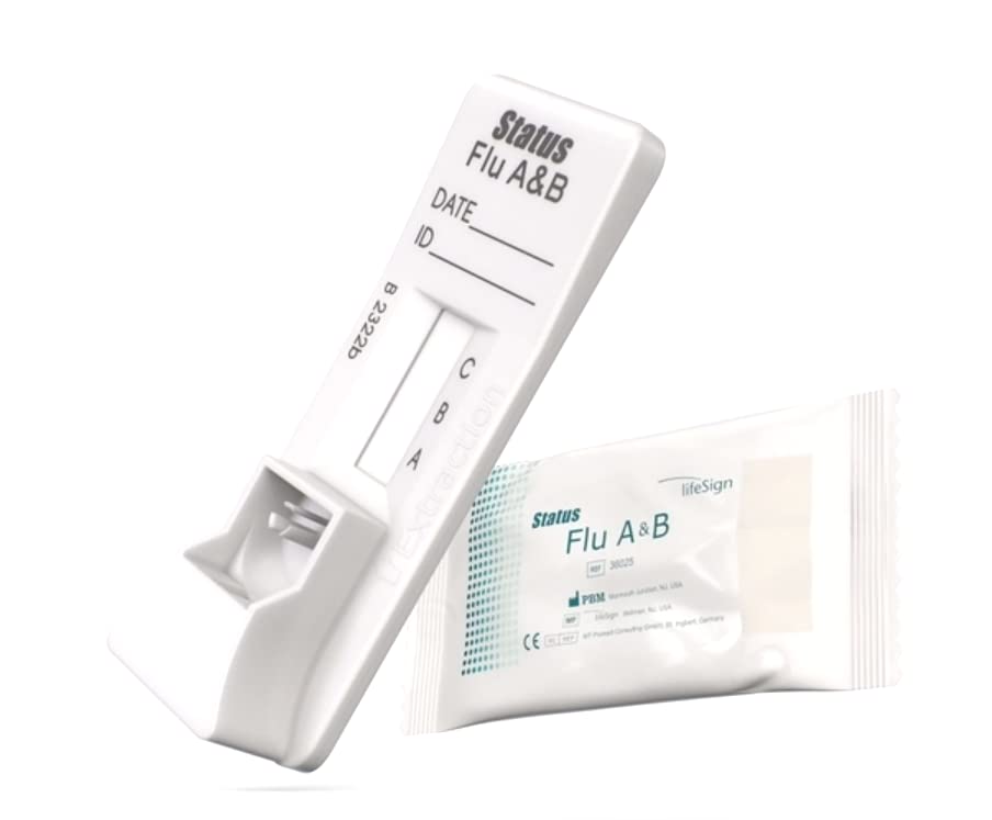 Status Influenza A&B Tests, CLIA-Waived for Swab Specimens, Made in The USA (25 Tests per Box) Authorized Distributor of LifeSign