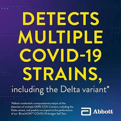 BinaxNow Covid-19 Test Box Descriptive variants image from the box