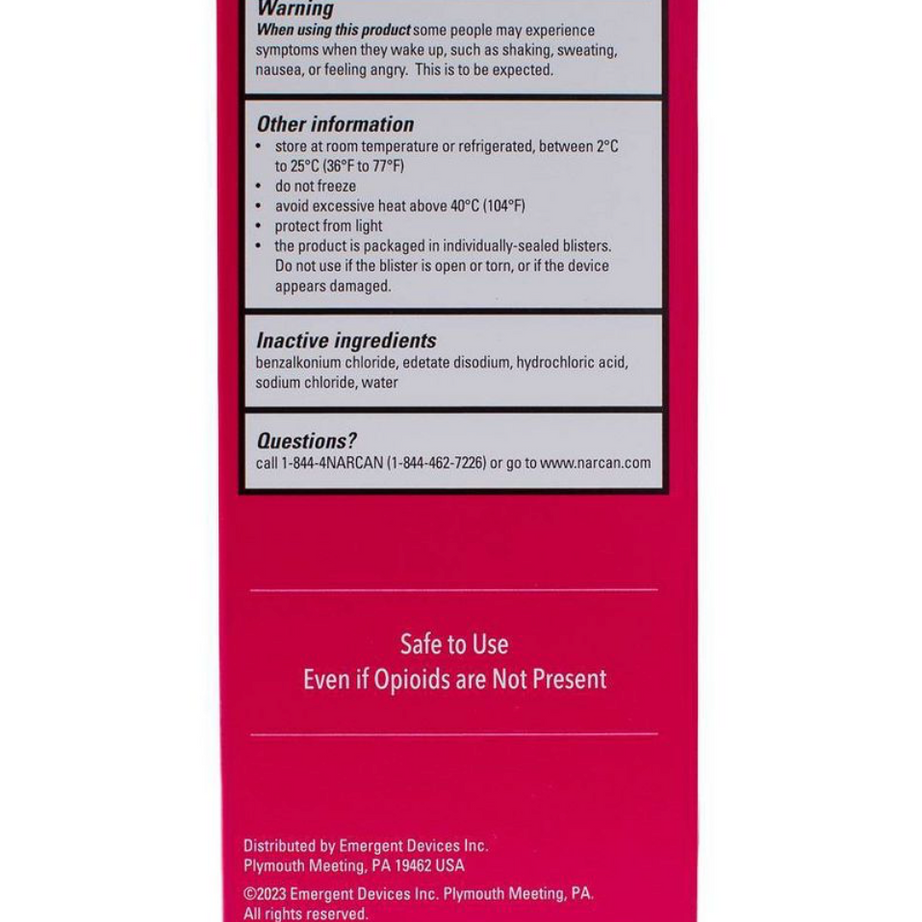 NARCAN (Naloxone) Nasal Spray 4mg Single Dose Opioid Overdose Emergency Treatment - 2ct
