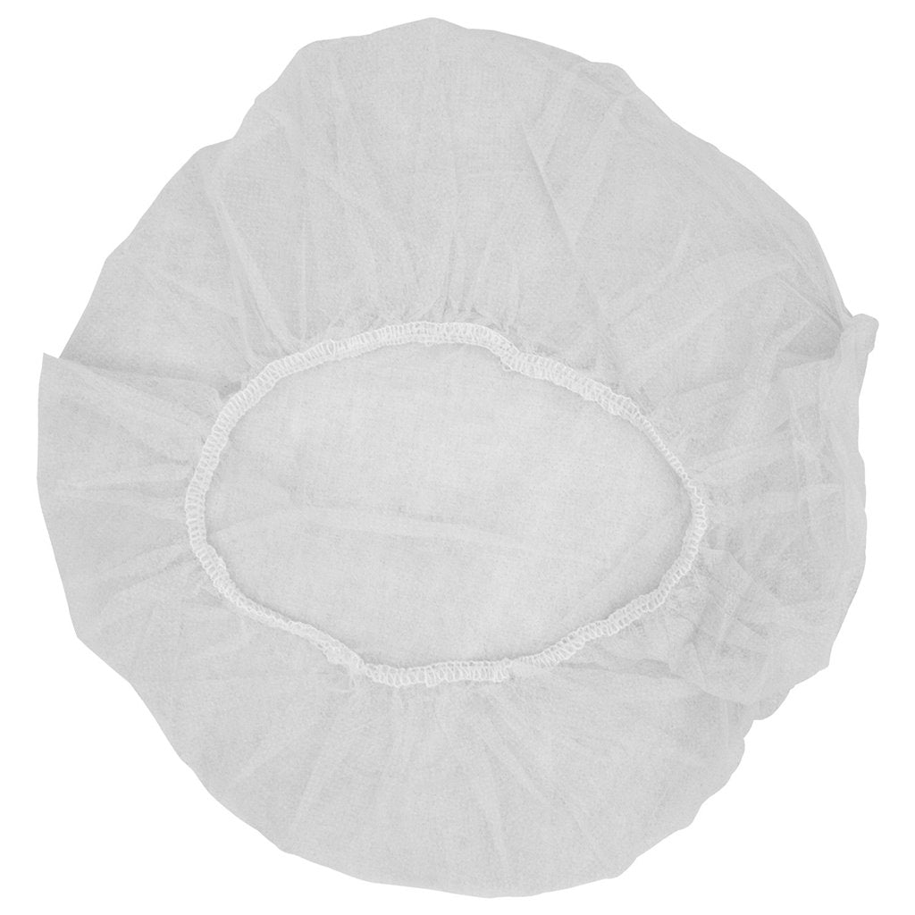 19" White Bouffant Caps (1 Case- 1,000 pieces)