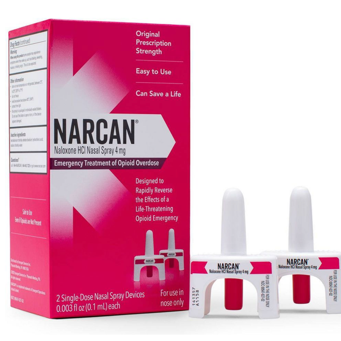 NARCAN (Naloxone) Nasal Spray 4mg Single Dose Opioid Overdose Emergency Treatment - 2ct
