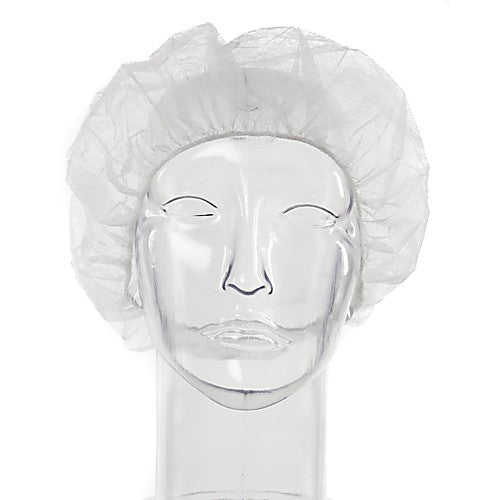 19" White Bouffant Caps (1 Case- 1,000 pieces)